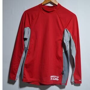 NRS Men's HydroSilk Rash Guard Shirt Size Large Red and Gray